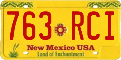 NM license plate 763RCI