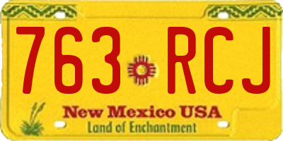 NM license plate 763RCJ