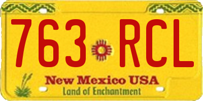 NM license plate 763RCL