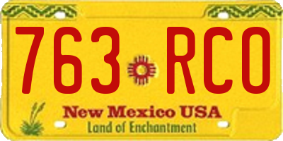 NM license plate 763RCO