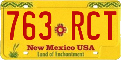 NM license plate 763RCT