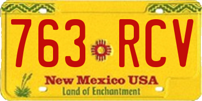 NM license plate 763RCV