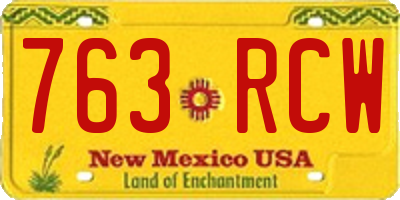NM license plate 763RCW
