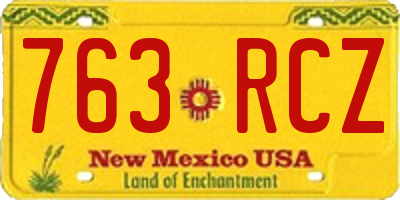 NM license plate 763RCZ