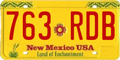 NM license plate 763RDB