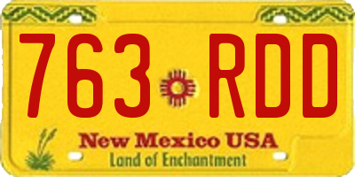 NM license plate 763RDD