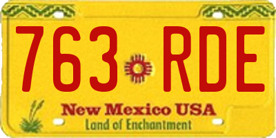 NM license plate 763RDE