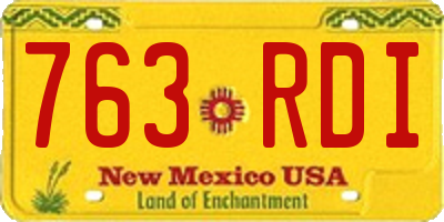 NM license plate 763RDI