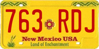 NM license plate 763RDJ