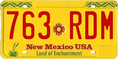 NM license plate 763RDM