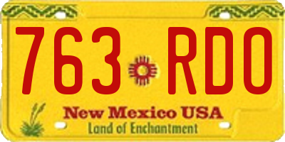 NM license plate 763RDO