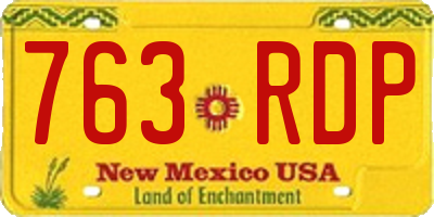 NM license plate 763RDP