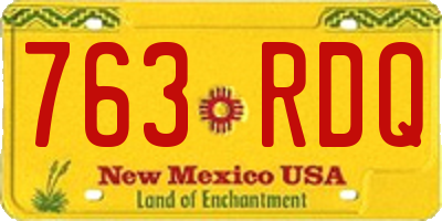 NM license plate 763RDQ