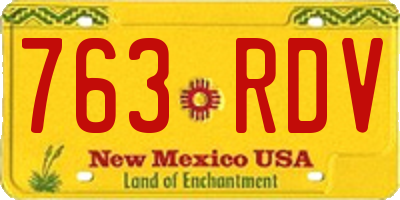 NM license plate 763RDV