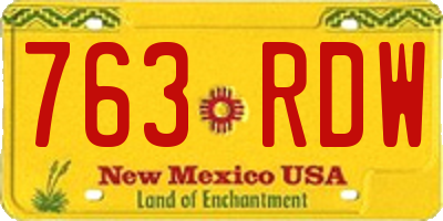 NM license plate 763RDW