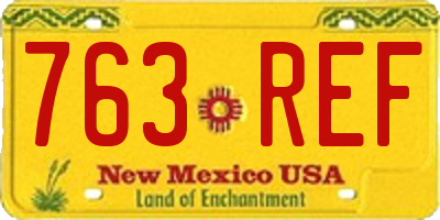 NM license plate 763REF