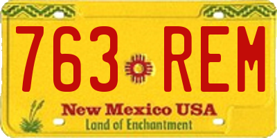 NM license plate 763REM