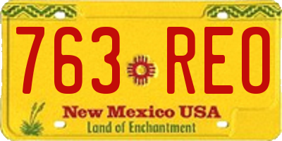 NM license plate 763REO