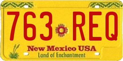 NM license plate 763REQ
