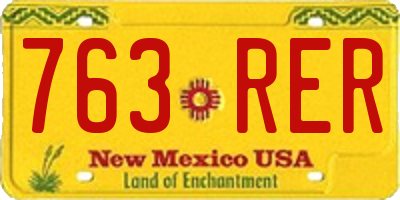 NM license plate 763RER