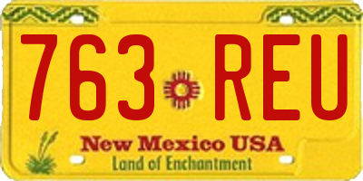 NM license plate 763REU