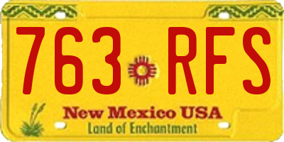 NM license plate 763RFS