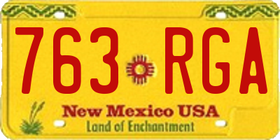 NM license plate 763RGA
