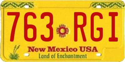 NM license plate 763RGI