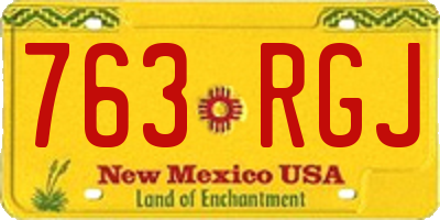 NM license plate 763RGJ