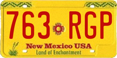 NM license plate 763RGP