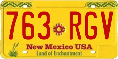 NM license plate 763RGV