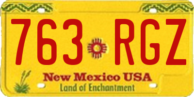 NM license plate 763RGZ