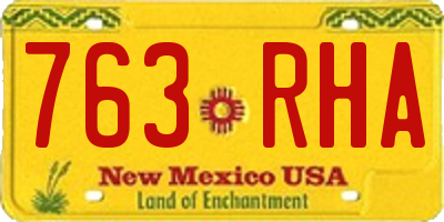 NM license plate 763RHA
