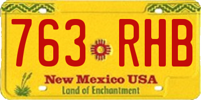 NM license plate 763RHB
