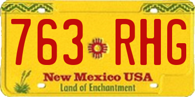 NM license plate 763RHG