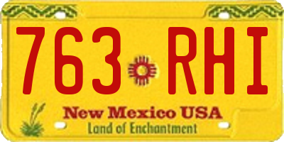 NM license plate 763RHI