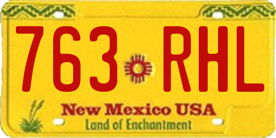 NM license plate 763RHL