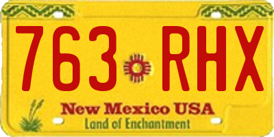 NM license plate 763RHX