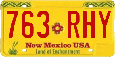NM license plate 763RHY