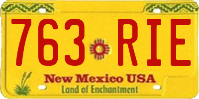 NM license plate 763RIE