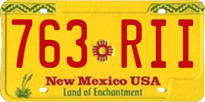 NM license plate 763RII