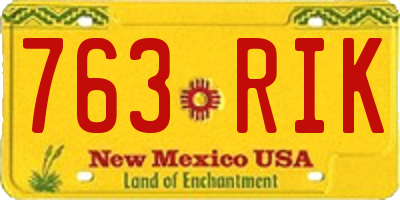 NM license plate 763RIK