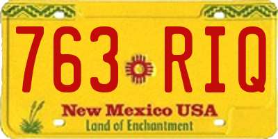 NM license plate 763RIQ