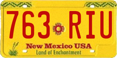 NM license plate 763RIU