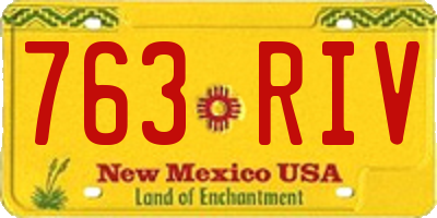NM license plate 763RIV