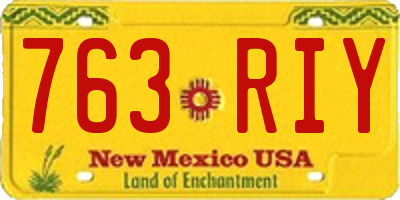 NM license plate 763RIY