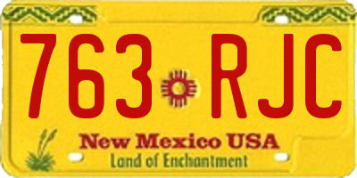 NM license plate 763RJC