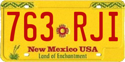 NM license plate 763RJI