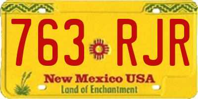 NM license plate 763RJR