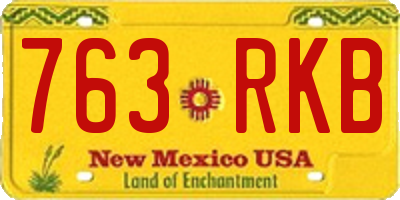 NM license plate 763RKB